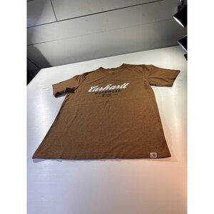 Carhartt Mens Brown Relaxed Fit Graphic T-Shirt Made To Last Workwear Size L